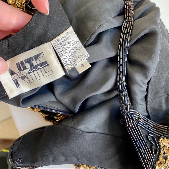 Vintage 80s 90s 6 Versace-Style Beaded Dress - Picture 7 of 8